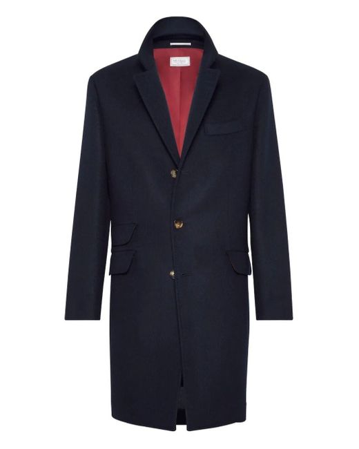 Brunello Cucinelli Blue Cashmere Outwear Jacket for men