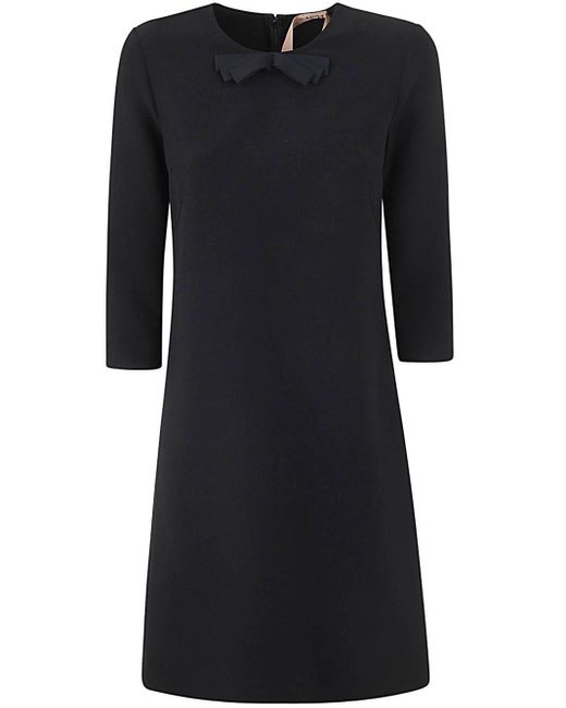 N°21 Black Three Quarter Sleeve Mini Dress Clothing
