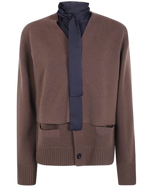 Sacai Brown Sweater Wool Knit "Costruzione Autunno Inverno"