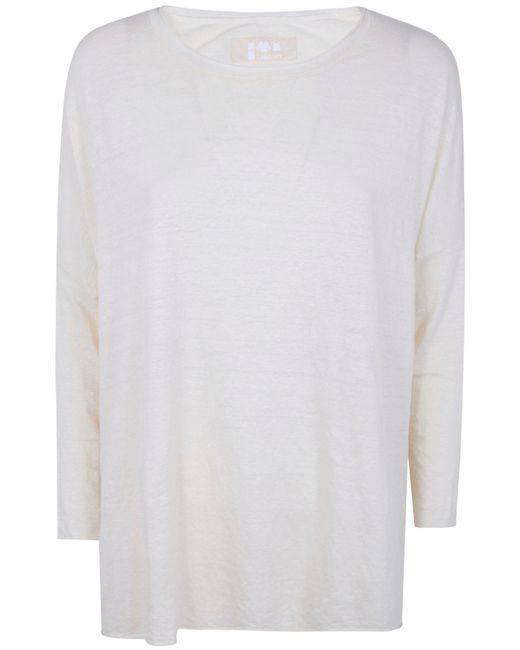 Labo.art White Labo. Art "Ata" Lieto Linen Round Neck Sweater