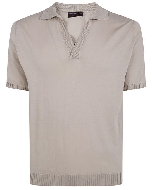FILIPPO DE LAURENTIIS Gray Short Sleeves "Skipper" Polo Shirt for men