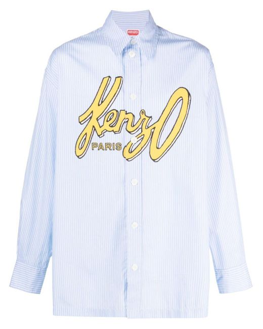 KENZO Blue Archive Logo Ov Shirt for men