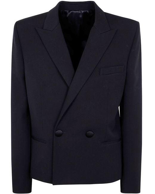 Balmain Blue Wool Double-Breasted Blazer for men