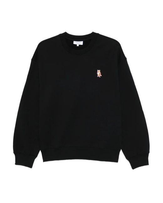 Felpa Comfort 'Fox' Standing di Maison Kitsuné in Black