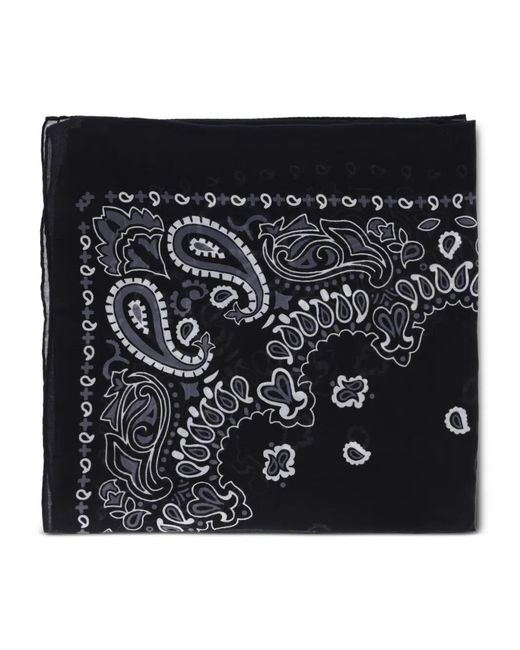 Destin Black Cotton "Quadra" 120X120 Cm Bandana Print