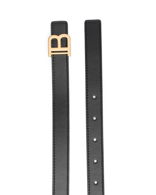 Balmain Black B-Belt Leather Belt