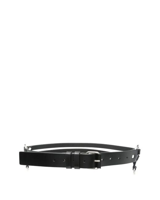 Ann Demeulemeester White Monna 3,5Cm Belt With Double Rings