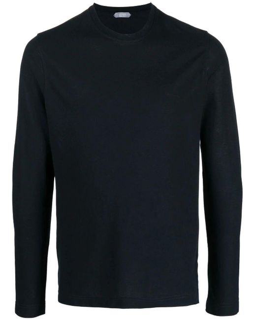 Zanone Blue Long Sleeves T-shirt for men