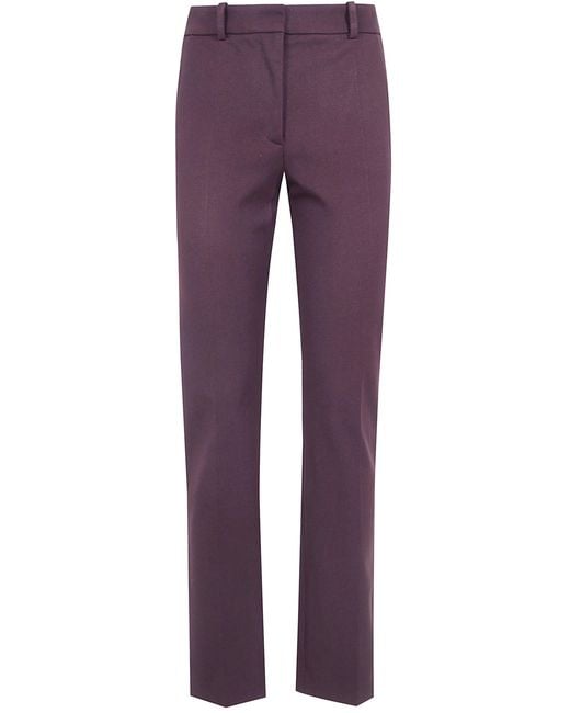 Joseph Purple Pants Stretch Gabardine Trousers