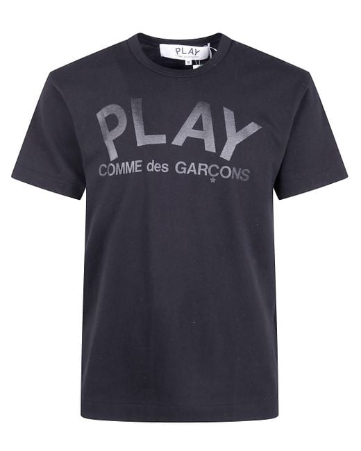COMME DES GARÇONS PLAY Black "Logo Print" T-Shirt
