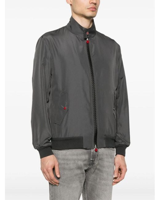 Kiton Gray Bomber Jacket Clothing for men