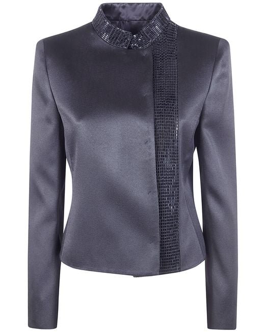 Giorgio Armani Blue Embroidered Jacket