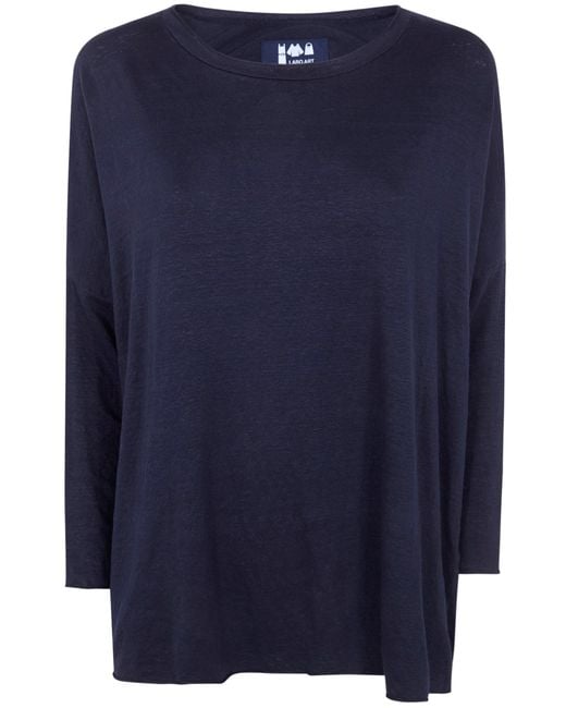 Labo. Art "Ata" Lieto Linen Round Neck Sweater di Labo.art in Blue