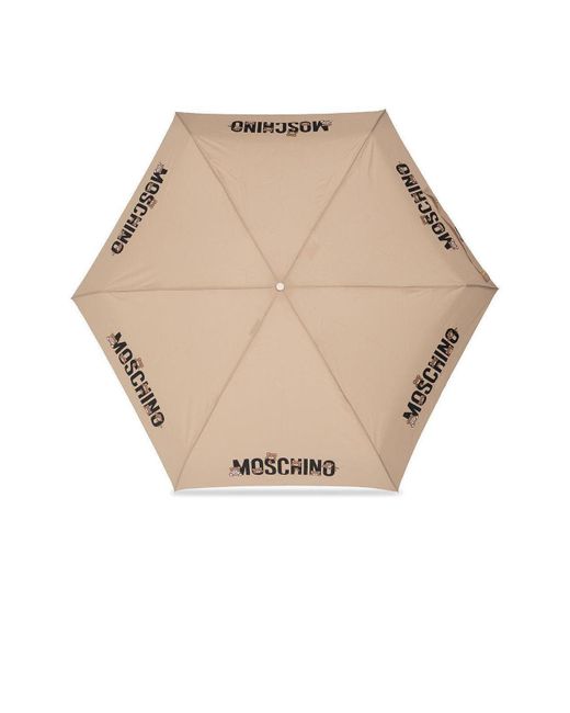 Moschino Natural Bear Logo Box Supermini Umbrella