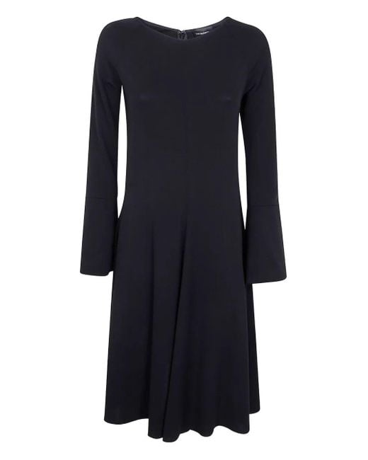 Emporio Armani Blue Long Sleeve Stretch Dress