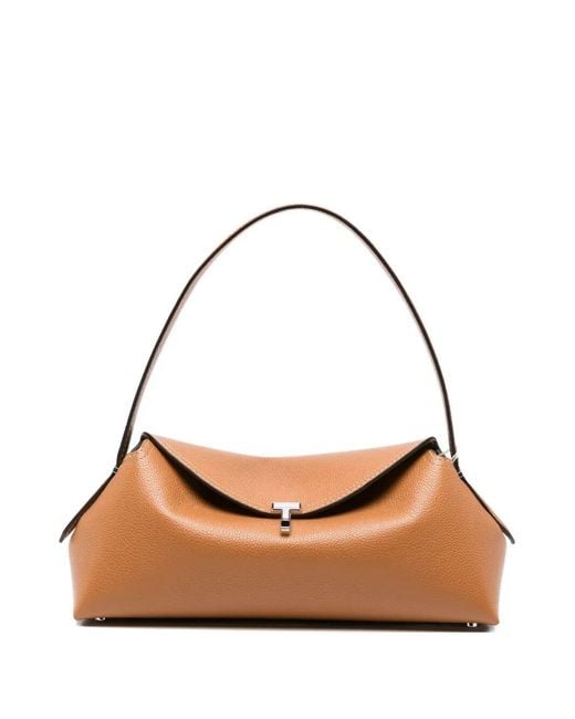 Totême Metallic T-Lock Leather Shoulder Bag