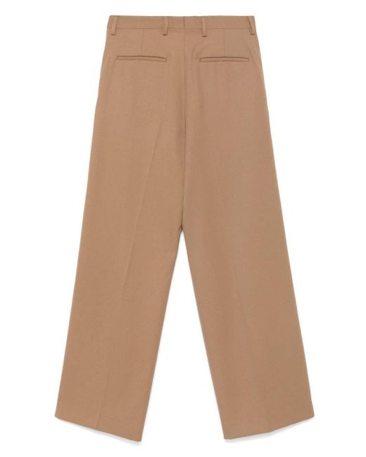 Dries Van Noten Natural Wool Wide-Leg Trousers