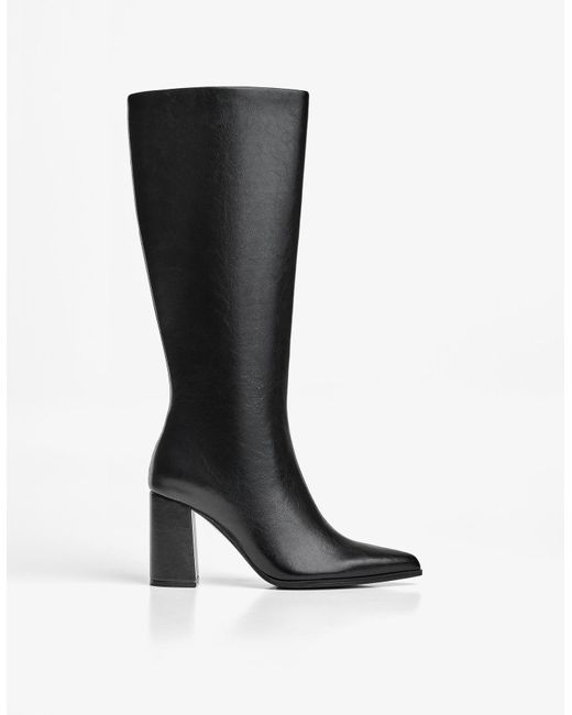 Bershka Black Block Heel Boots
