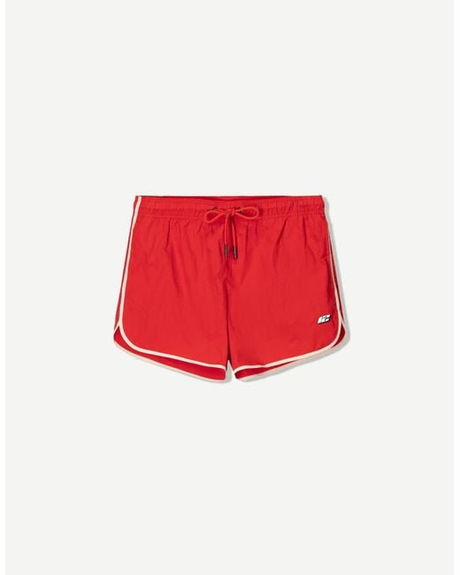 Bershka Red Board Shorts With Trim for men