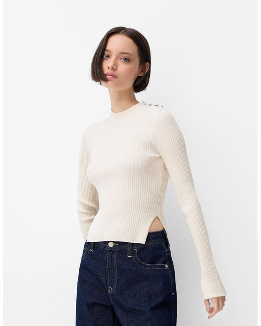 Bershka white sweater outlet