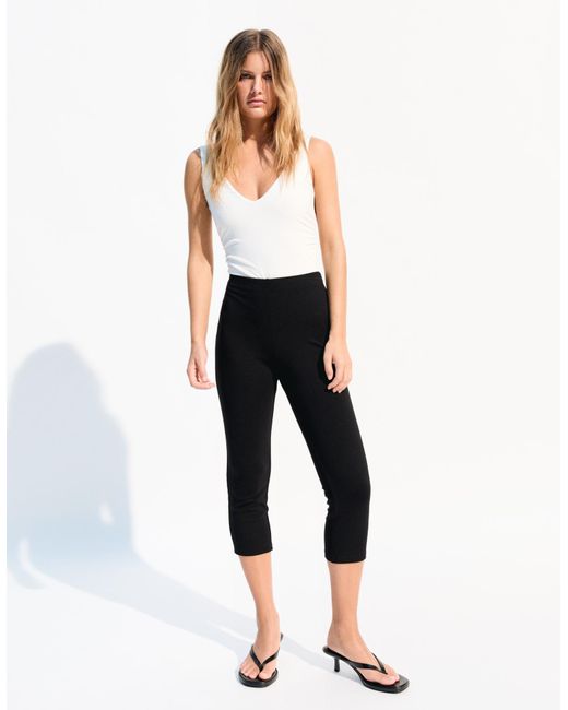 Bershka Natural Strappy Bodysuit With Gathers