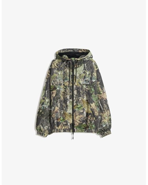 Bershka Green Printed Technical Jacket for men