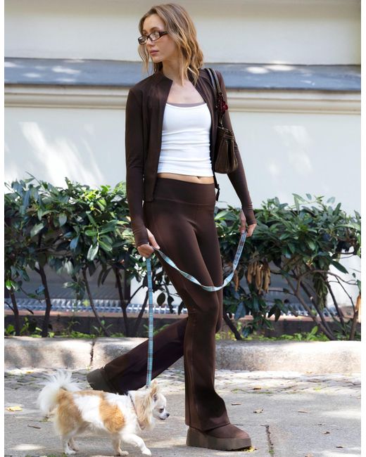 Bershka Metallic Technical Flared Pants