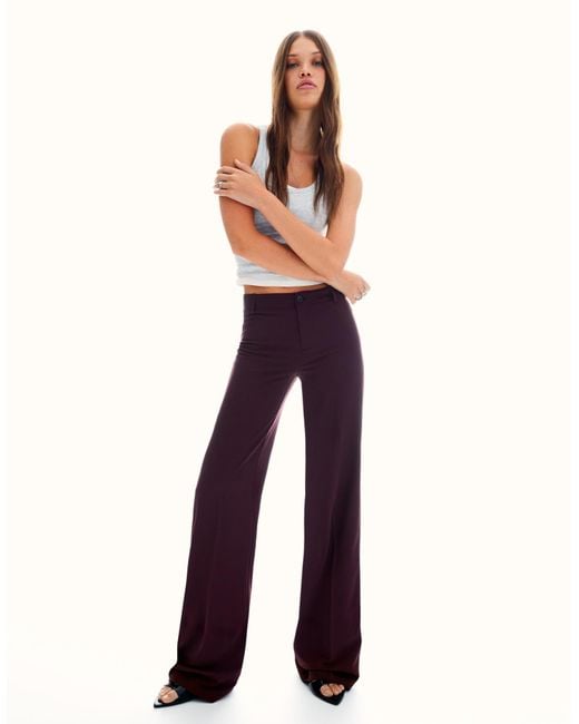 Bershka Blue Wide-Leg Pants