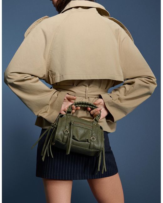 Bershka Green Mini Bowling Bag