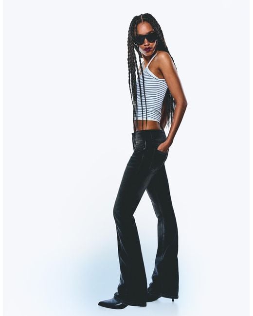 Bershka Natural Low-Rise Bootcut Jeans
