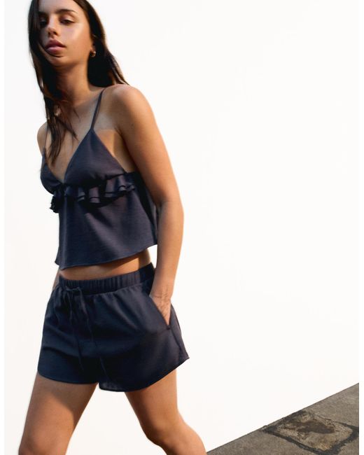 Bershka Blue Rustic Shorts