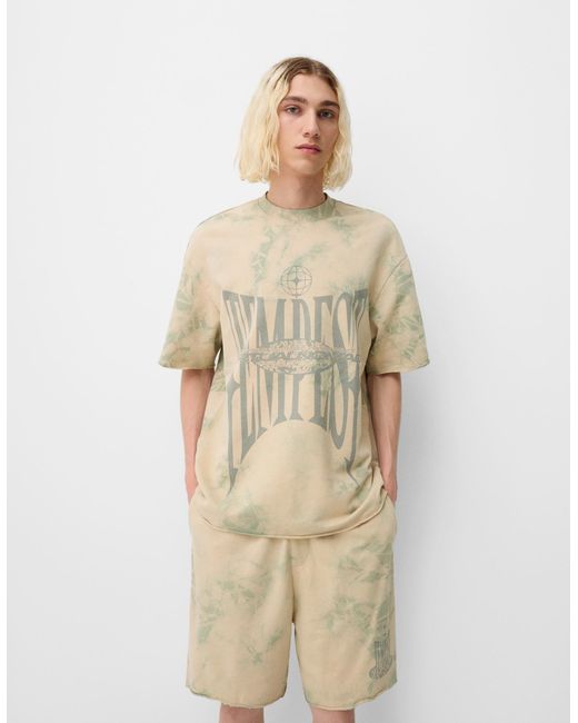 Bershka Short Sleeve Tie Dye T Shirt in Natural for Men Lyst
