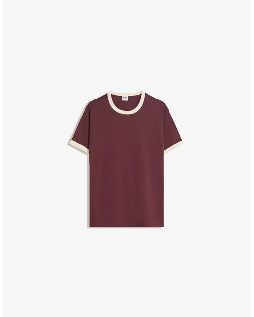 Bershka Purple Ribbed Short Sleeve T-Shirt for men