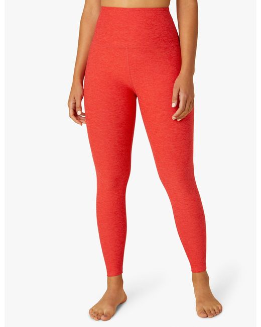 Beyond Yoga Women's Spacedye Caught in The Midi High Waisted Legging - Red