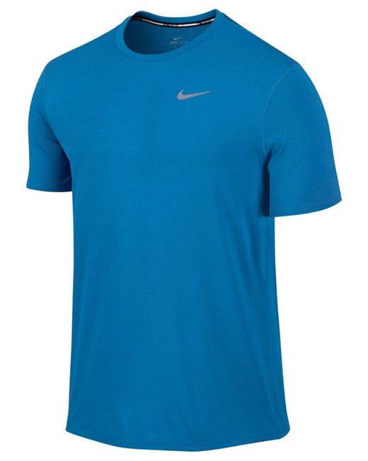 Nike Men's Contour Dri-fit Running Shirt in Blue for Men | Lyst