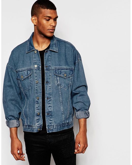 ASOS Oversized Denim Jacket In Dark 