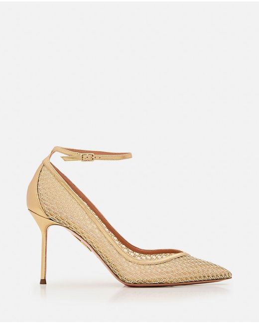 Asha Mesh Pump 85 di Aquazzura in Natural