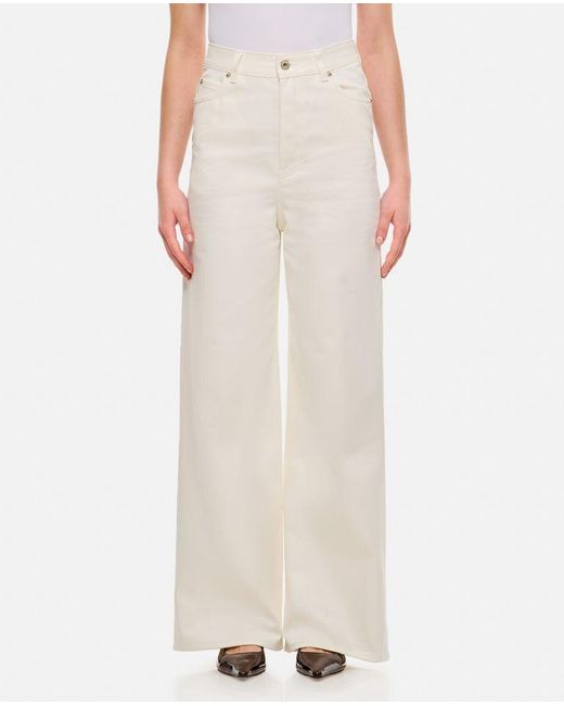 Jeans A Vita Alta di Loewe in White
