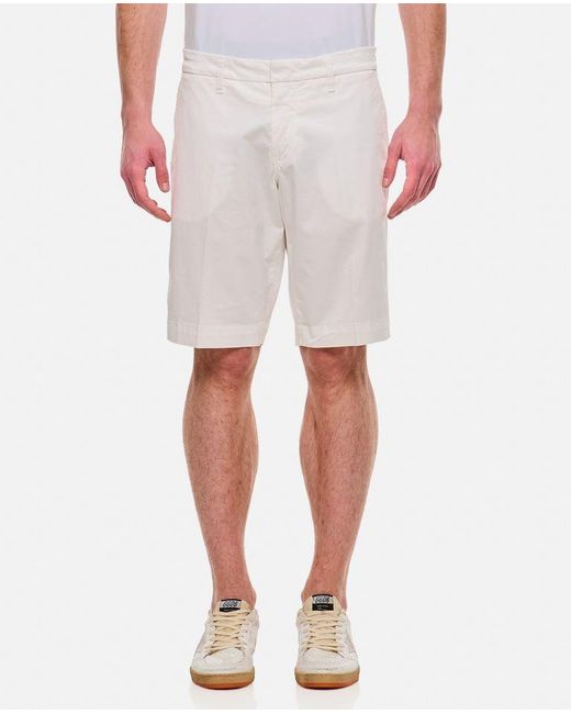 Pantaloni Corti Chino Slim Fit di Fay in White da Uomo