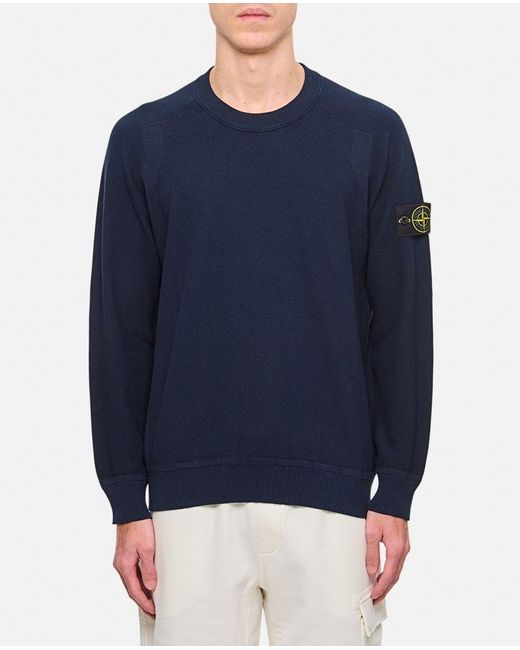 Felpa Girocollo di Stone Island in Blue da Uomo