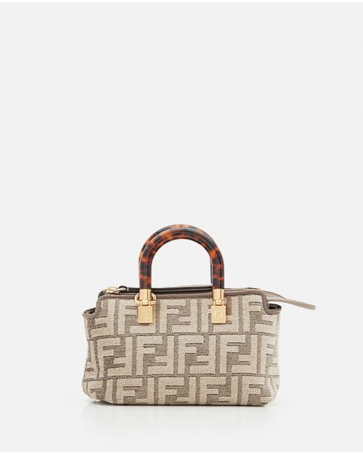 Fendi By The Way Tapestry Mini Bag in Brown (Natural) | Lyst