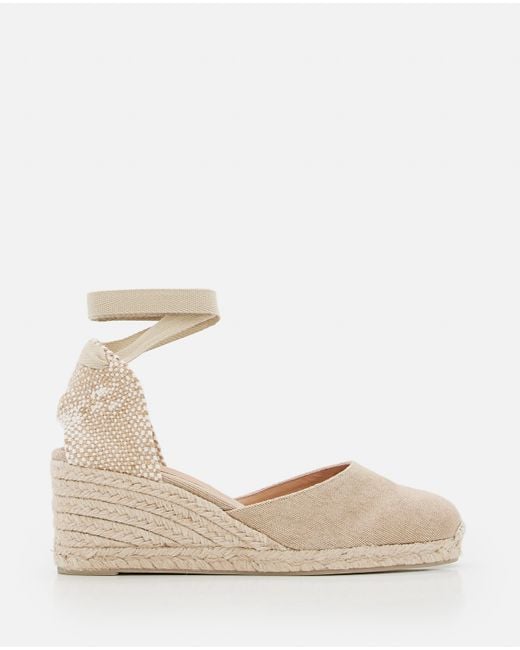 Castañer 60mm Carina Wedge in Natural Lyst