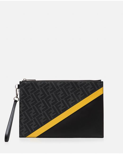 fendi brown leather pouch