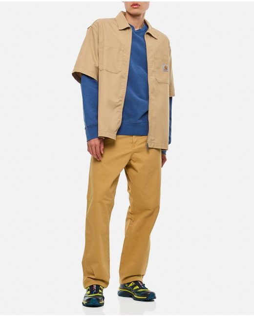 Sandler Camicia Con Zip A Maniche Corte di Carhartt in Blue da Uomo