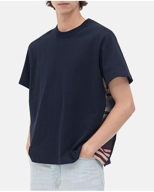 T-shirt Cotone E Seta di Bottega Veneta in Blue da Uomo