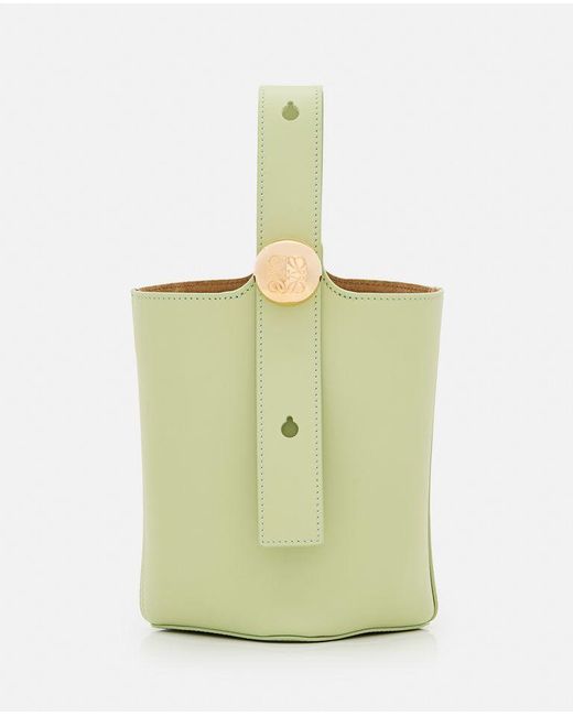 Mini Pebble Bucket Borsa In Pelle di Loewe in White