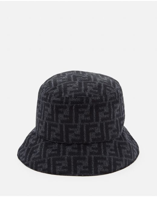 Fendi Wool Blend Bucket Hat in White 