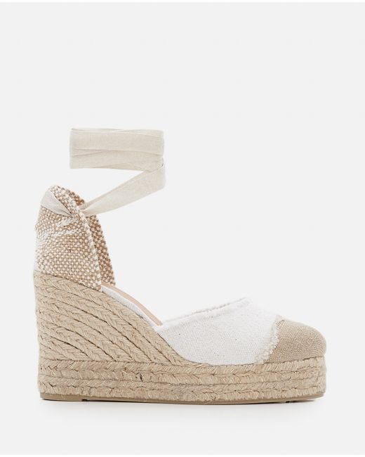 Castañer 80mm Catalina Wedges in White - Lyst