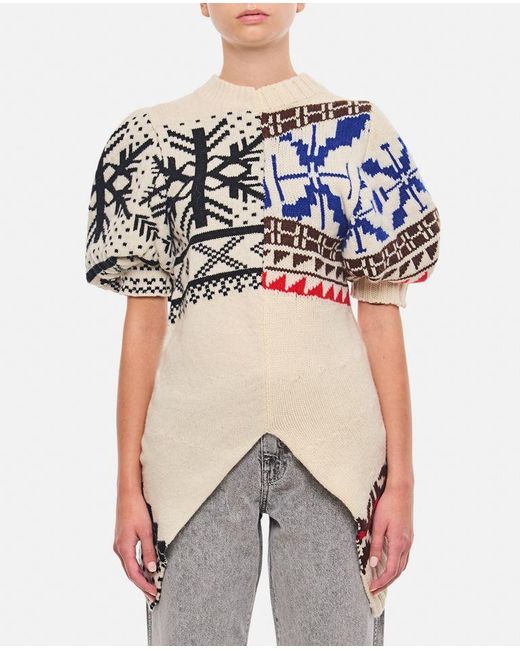 Maglia Lunga Pattern di Sacai in White