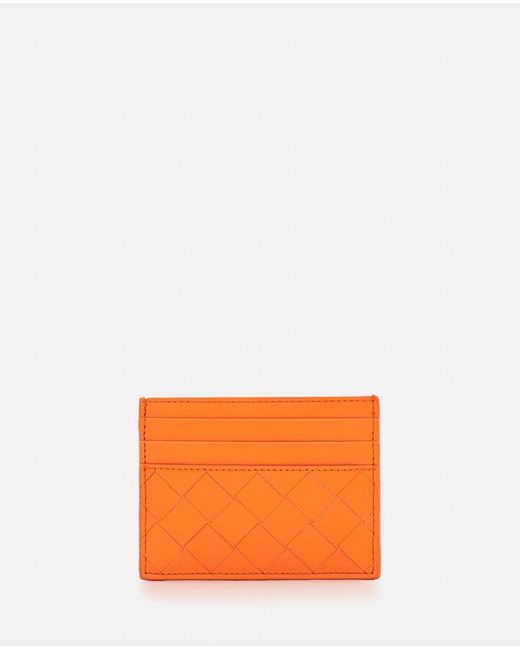 Porta Carte Intrecciato di Bottega Veneta in Orange da Uomo